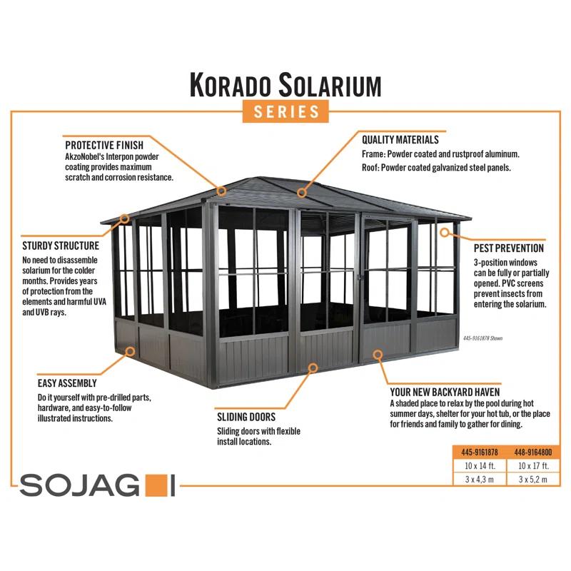 Sojag 10 Ft. W x 17 Ft. D Aluminum Patio Gazebo