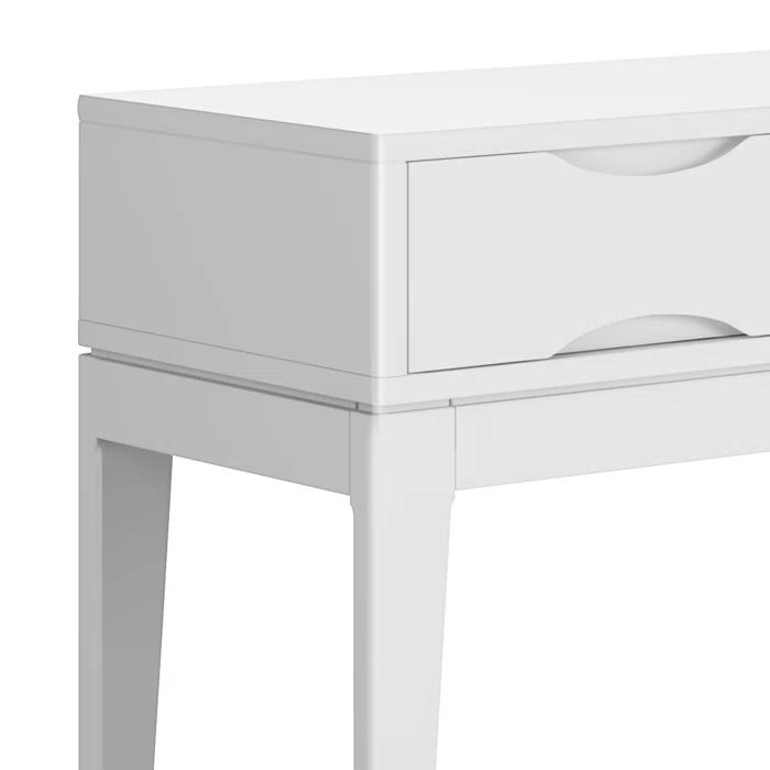 Simpli Home Harper 54"W Solid Hardwood Mid-Century Modern Storage Console Table with Drawers and Tapered Legs