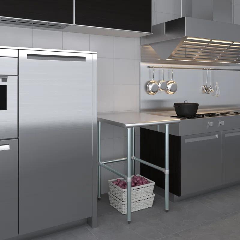 Amgood Stainless Steel Open Base Work Table