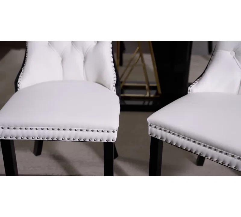 Rosdorf Park High-end Tufted Velvet Upholstered Nailhead Dining Chair