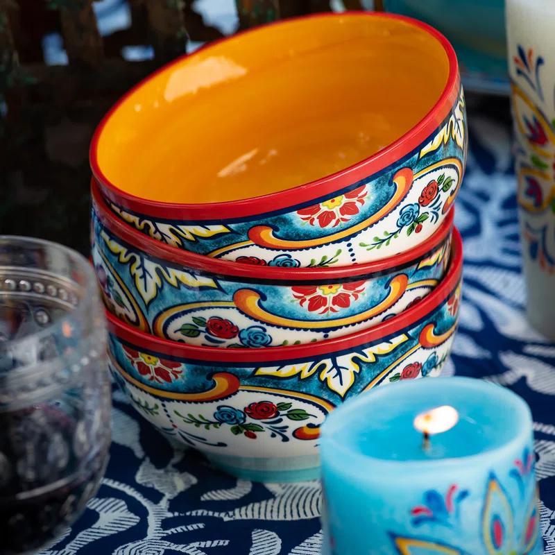 Euro Ceramica Zanzibar Cereal Bowl Set (Set of 4)