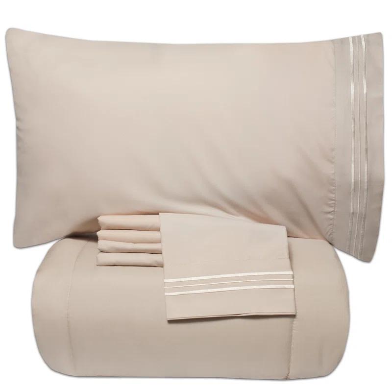 Sweet Home Collection All Season Bed-in-A-Bag 5pc/7pc Solid Color Comforter & Sheet Set Ultra Soft Bedding by Sweet Home Collection