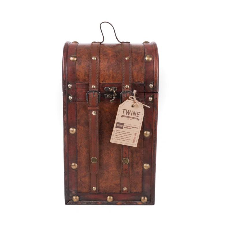 Twine Twine Chateau 2 Bottle Antique Wine Box