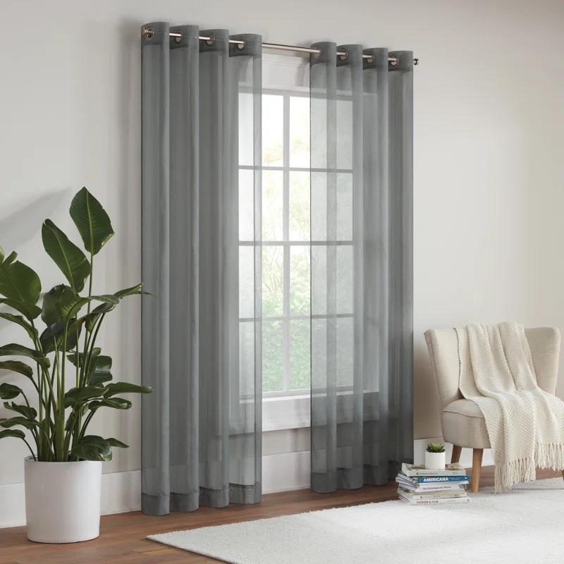 Eclipse Livia Sheer Voile Grommet Curtain Panel