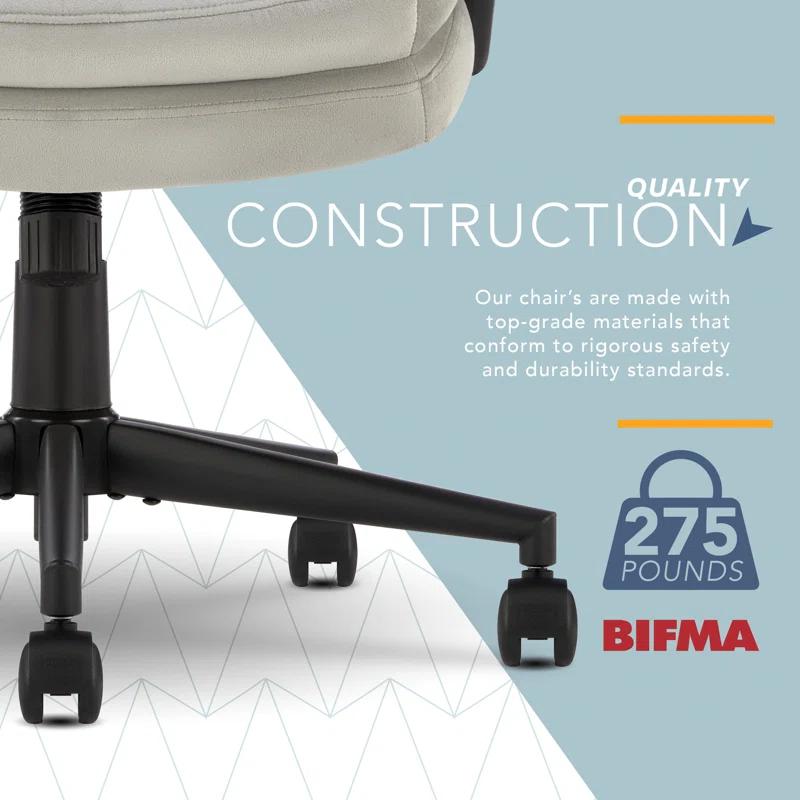 CLICK365 Click365 Classic Comfort Executive Office Chair, Ergonomic Mid-Back, Double-Layer Seat Cushion