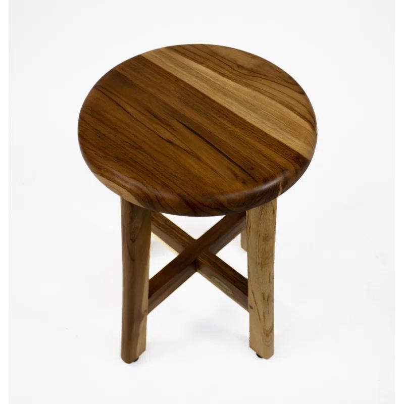 EcoDecors Shoji Teak Shower Stool 18" High Solid Teak Wood Shower Stool/Seat in Earthy Teak & Reviews | Wayfair