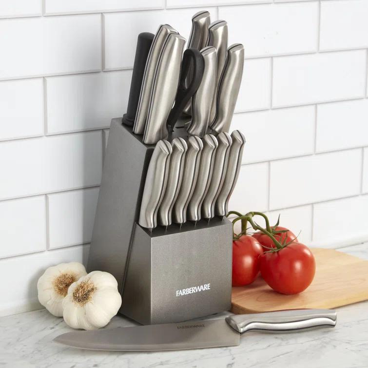Farberware Farberware 15-Piece High Carbon Stainless Steel Knife Block Set