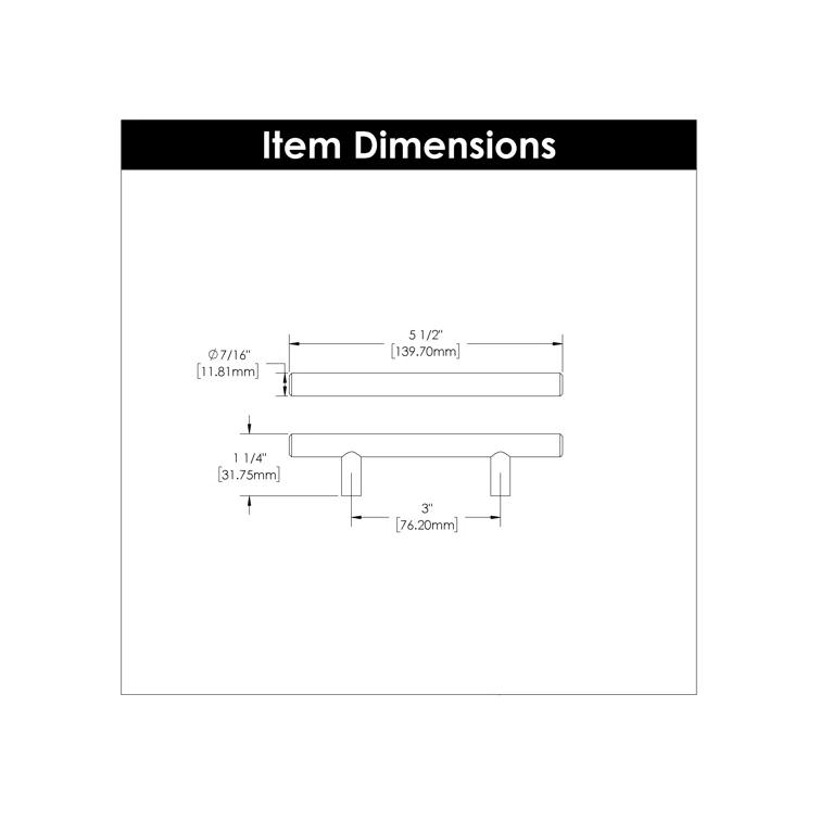 Hickory Hardware Bar Pulls Collection Pull - 3" Center to Center Cabinet Pull Brushed Black Nickel - Contemporary, Minimalist Hardware for Drawers & Cabinets
