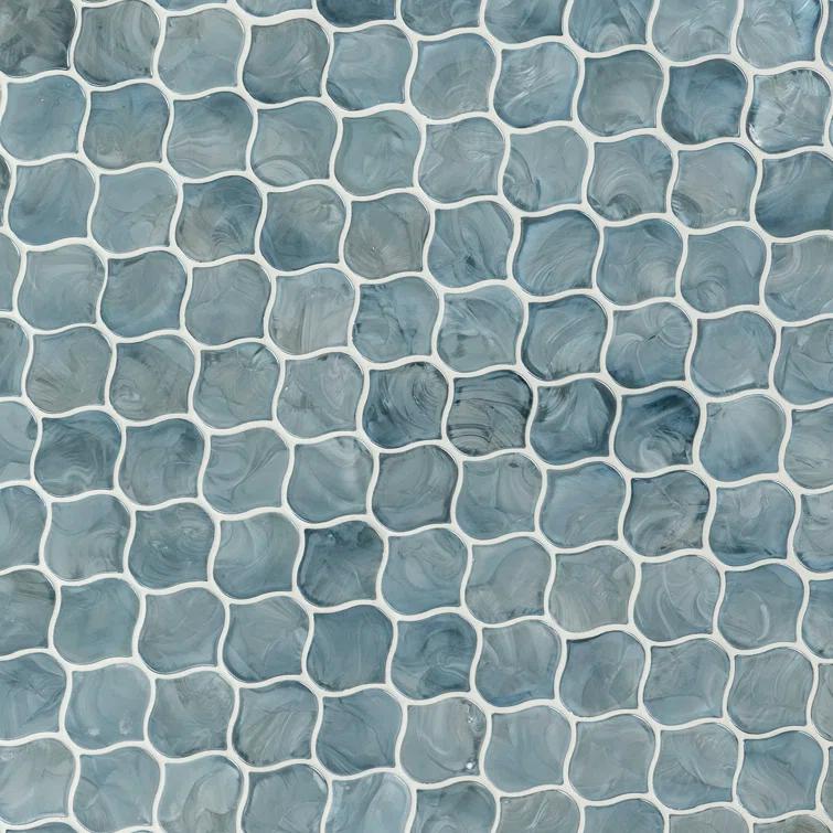 MSI Blue Shimmer Arabesque 10 in. x 10.2 in. Glass Mesh-Mounted Mosaic Wall Tile