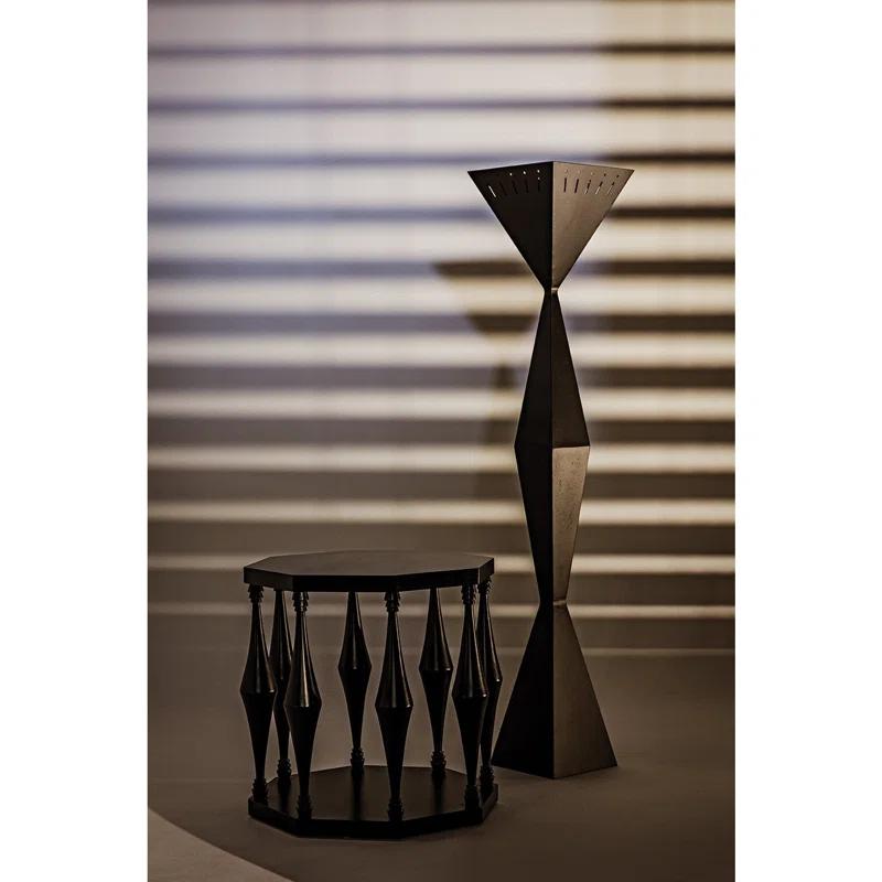 Noir Brixton 66'' Matte Black Torchiere Floor Lamp