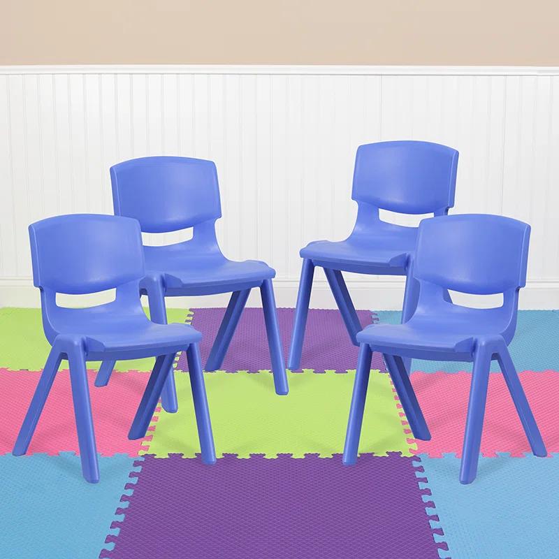 Flash Furniture Goddard Plastic Stack School Chair with Seat, 3rd-7th School Chair (Set of 4)