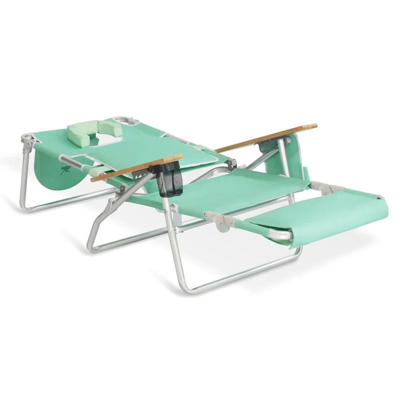 Ostrich Ostrich Deluxe Padded Lightweight Portable Adjustable Outdoor Reclining Folding Chair with Footrest