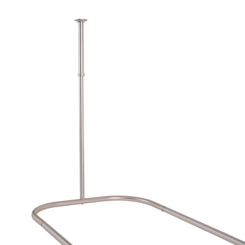 Utopia Alley Rustproof 54" L D-Shaped Fixed Shower Curtain Rod & Hook Set