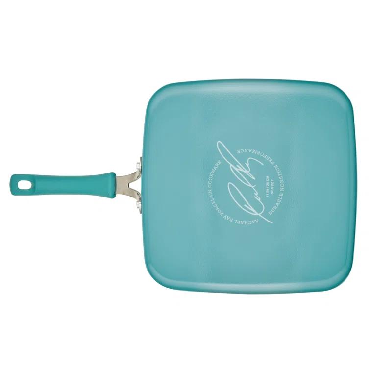 Rachael Ray Rachael Ray Cook + Create Aluminum Nonstick Square Stovetop Griddle Pan, 11-Inch