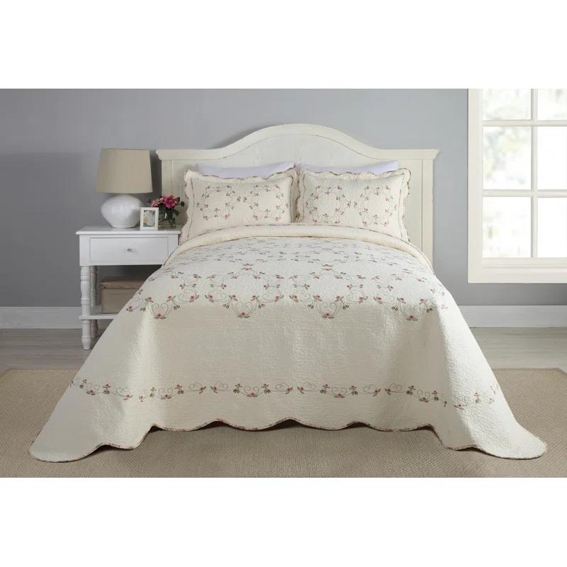 Felisa Embroidered Single Bedspread/Coverlet