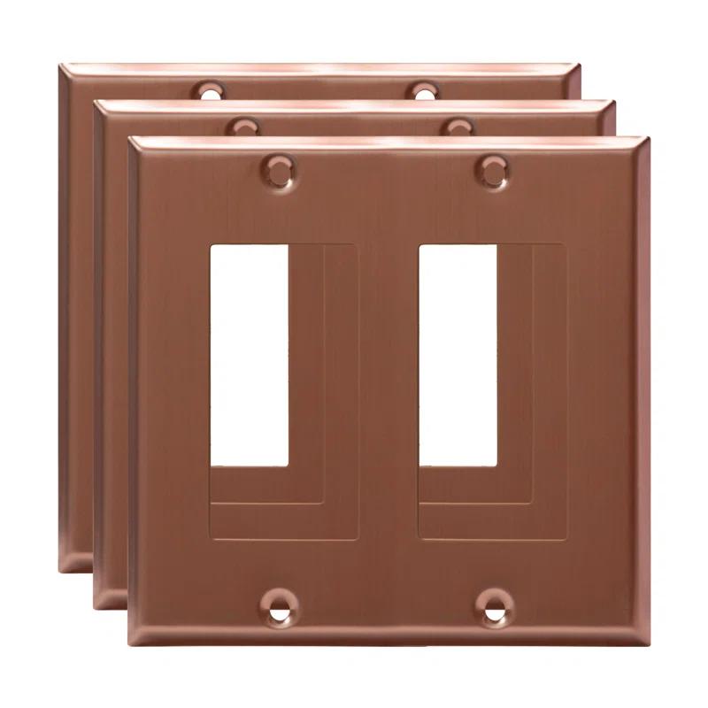 Enerlites No Subject 2 - Gang Rocker Standard Wall Plate (Set of 3)