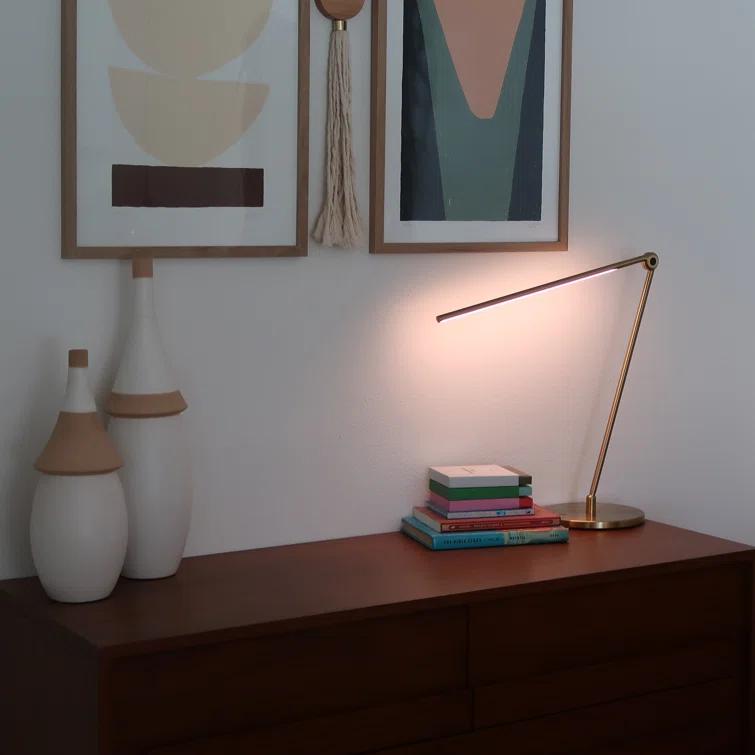 Brightech Libra 39 in. Dimmable LED Industrial Desk Lamp with USB-C Port and Adjustable Lamp Head & Reviews | Wayfair