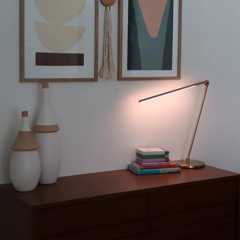 Brightech Libra 39 in. Dimmable LED Industrial Desk Lamp with USB-C Port and Adjustable Lamp Head & Reviews | Wayfair