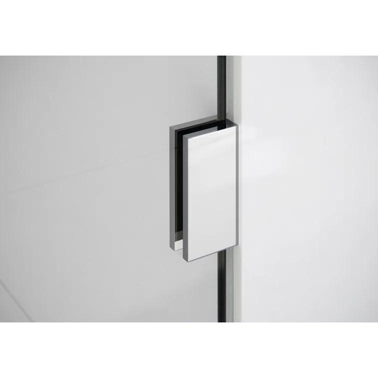 Glass Warehouse Mimas 32.5 in. x 78 in. Fully Frameless Glass Hinge Towel Bar Shower Door TBGH-32-5-CH