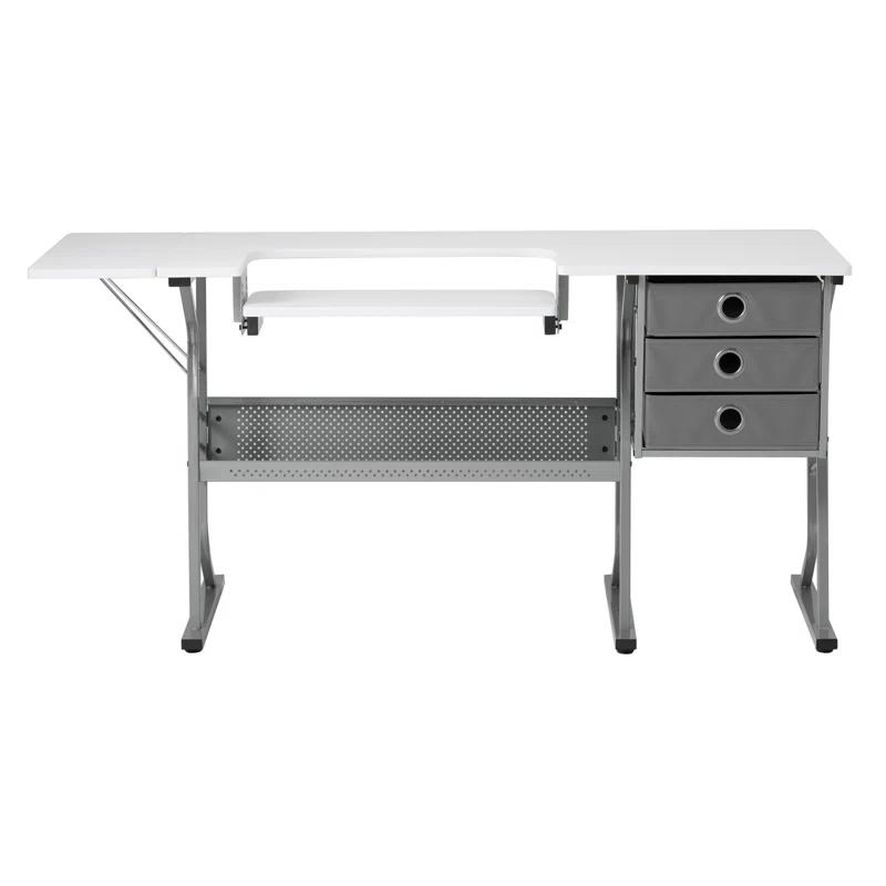 60.25'' x 23.75'' Sewing Table with Sewing Machine Platform