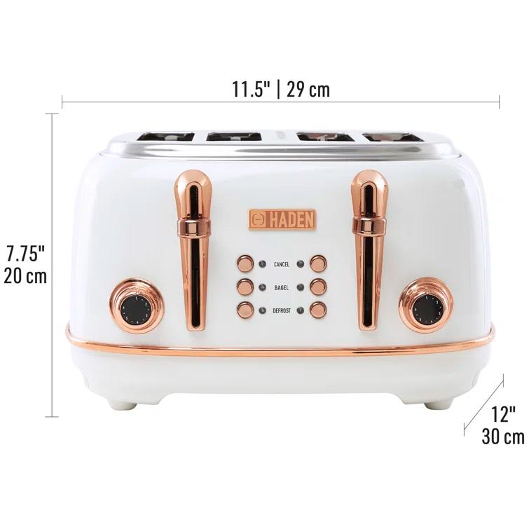 HADEN Heritage Ivory and Copper 4-Slice Toaster