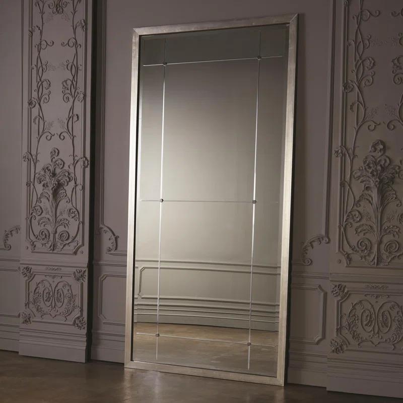 Beaumont Floor Mirror-Silver Leaf