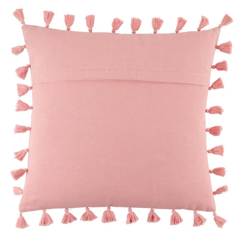 Saro Mabel Collection Tassels Cotton Throw Pillow