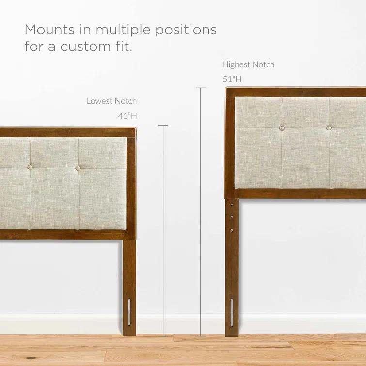 Modway Draper Tufted Fabric and Wood Headboard