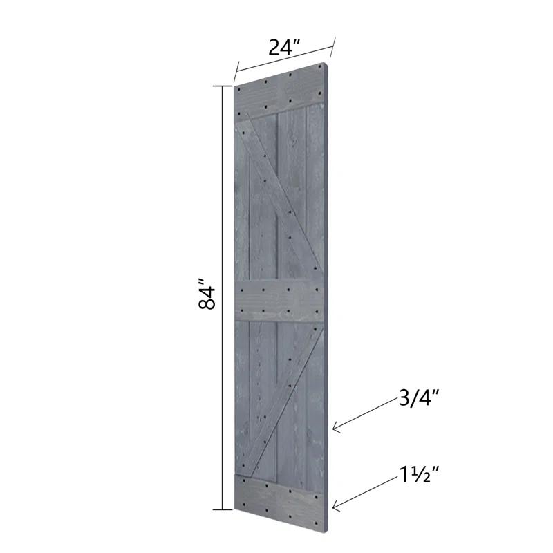 IsLife K Style Solid Core Wood Double Sliding Barn Door with Hardware Kit -Assembly Needed (Set of 2)