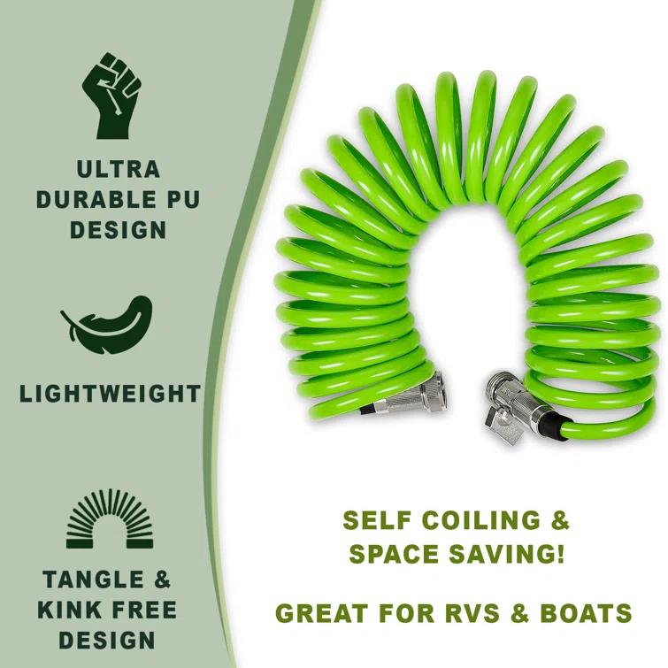 Morvat Morvat Recoil Garden Hose with ON/OFF Valve & 10-Way Spray Nozzle