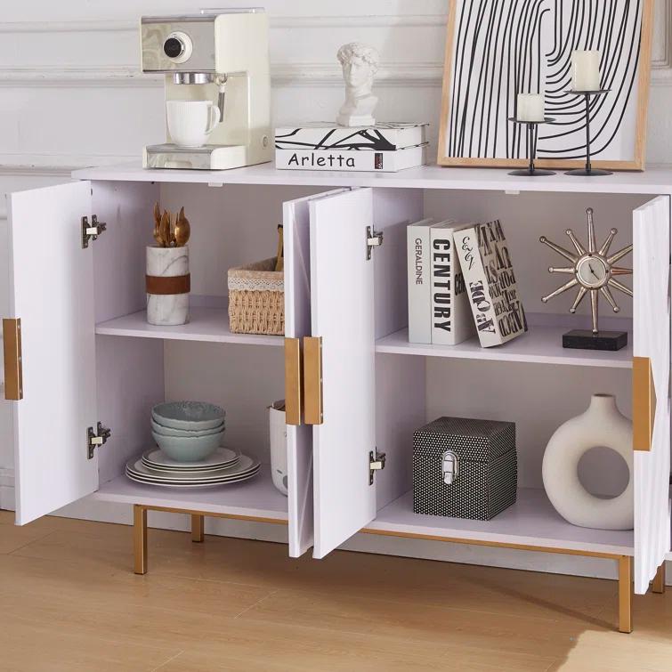 Mercer41 47.2" Accent Cabinet With 3D Geometric Doors