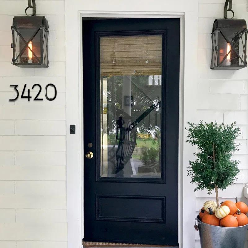 NACH Floating Mount House Address Shadow Number For Outside or Inside, Mailbox Number For Outside, Front Door, Garage Door, Maximum Rust Protection, Black Aluminum, 8 inch, Number 4, HH-SDW8-BLK-4