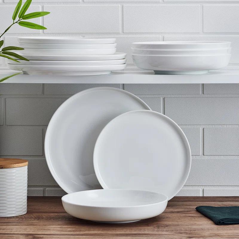 Mikasa Marion 12-Piece Lightweight Chip-Resistant Bone China Dinnerware Set, Service for 4