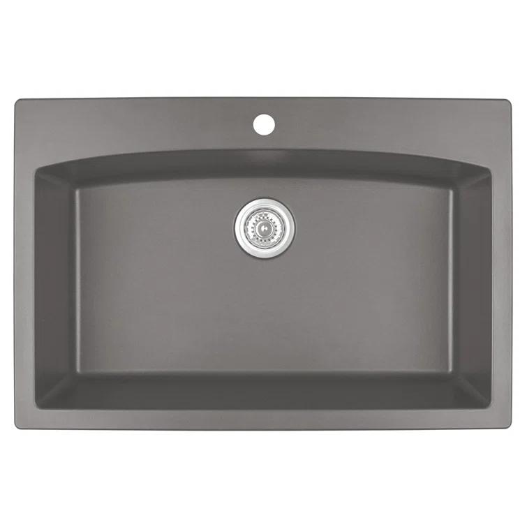 Karran Karran Drop-in Quartz Composite 33'' X 22'' 1-Hole Single Bowl Kitchen Sink QT-712-CN