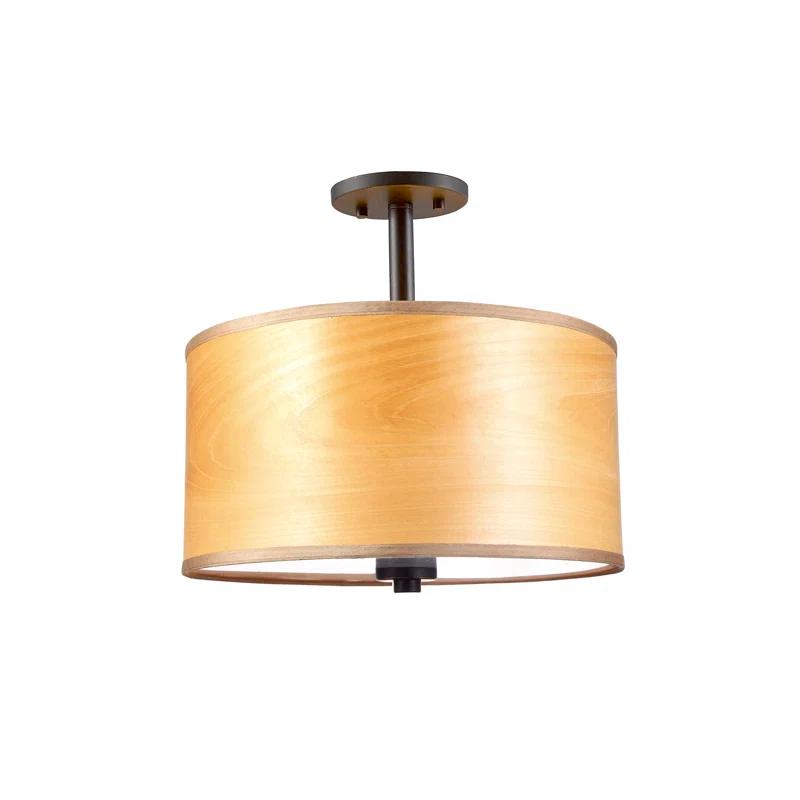 Woodbridge Lighting Drum - Vaneer Semi Flush Mount