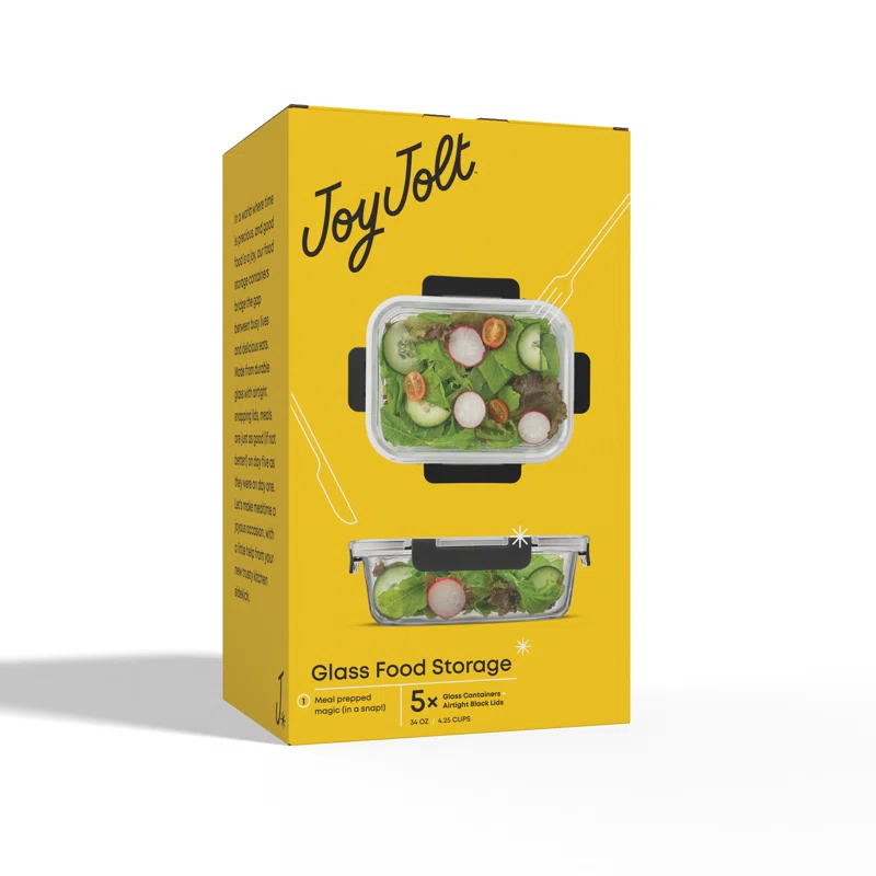 JoyJolt JoyJolt 10-Piece Glass Food Storage Container (Set of 5)