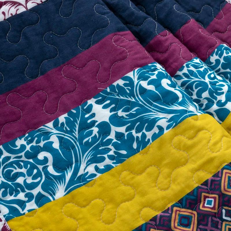 Lush Decor Boho Stripe Reversible Coverlet Set