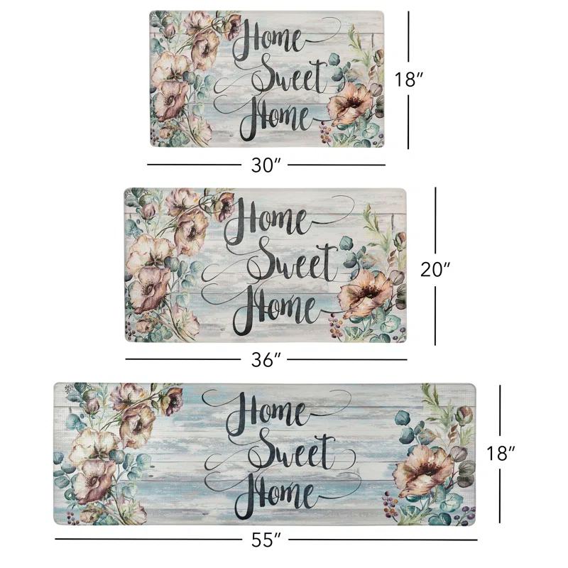 SoHome Cozy Living Home Sweet Home Floral Anti-Fatigue Mat