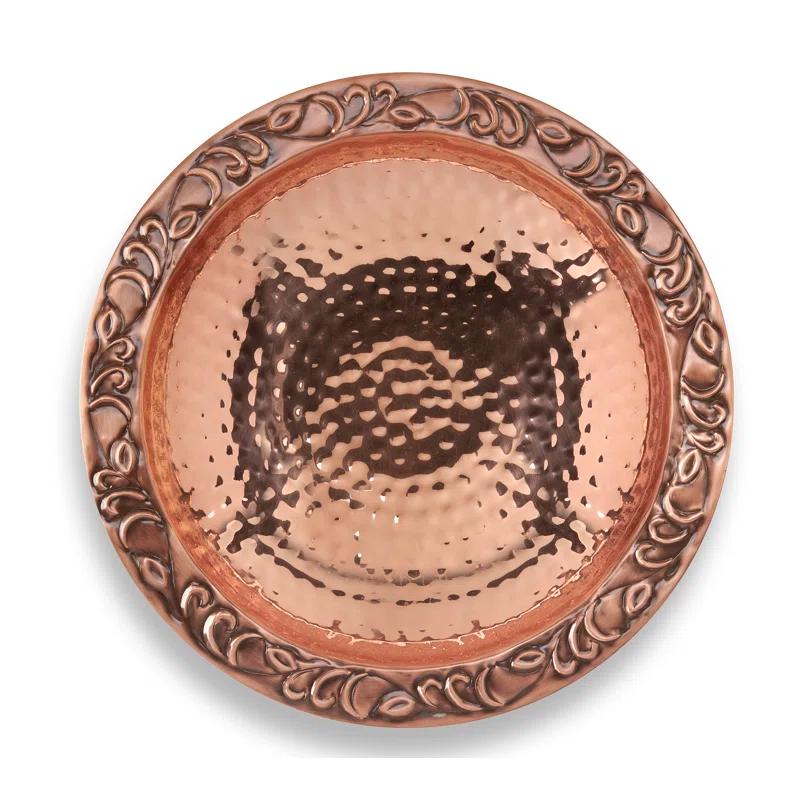 Fleur De Lis Living Heenan Copper Mosaic Birdbath