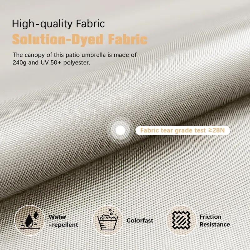 HOTEEL 10'x10' Aluminum Cantilever Umbrella - 360° Rotation & 5-Tilt Angles for Patio, Poolside & Outdoor