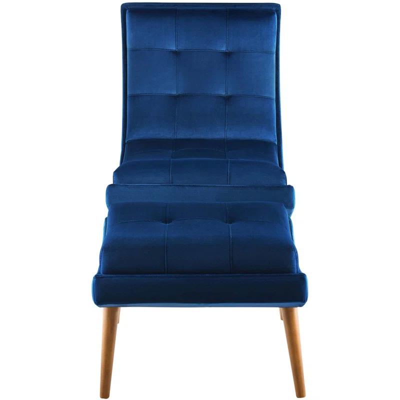 Modway Ramp Upholstered Performance Velvet Lounge Chair and Ottoman Set by Modway