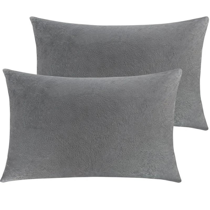NTBAY Zippered Pillowcases, Luxury Velvet Flannel Pillow Cases, Super Soft - NTBAY (Set of 2)