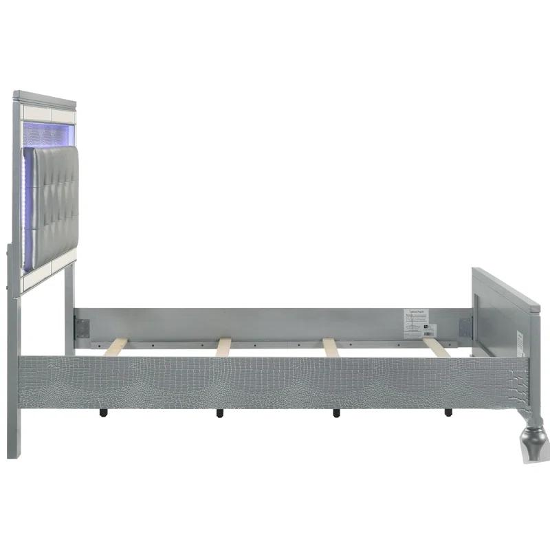 Benjara Lee Upholstered Platform Bed