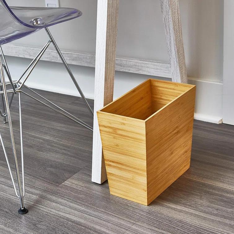 iDesign iDesign Formbu Bamboo Rectangular Waste Basket - 10.5" x 5.75" x 10" 5 Gallon