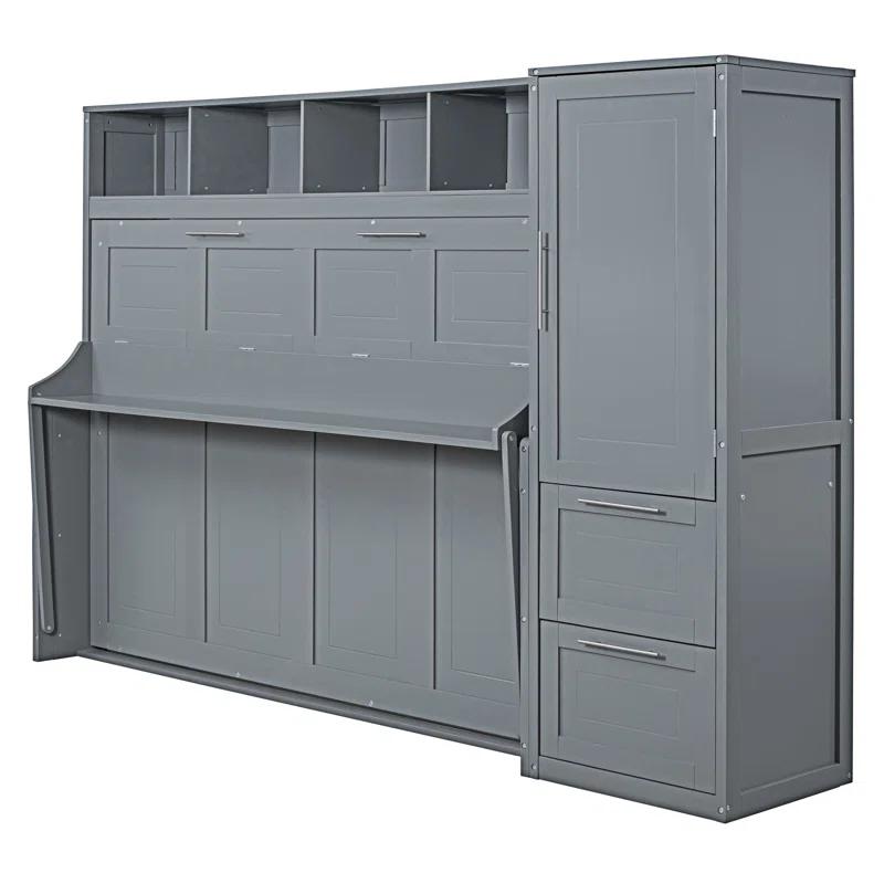 Galibens Murphy Bed Wall Bed With Closet And Drawers