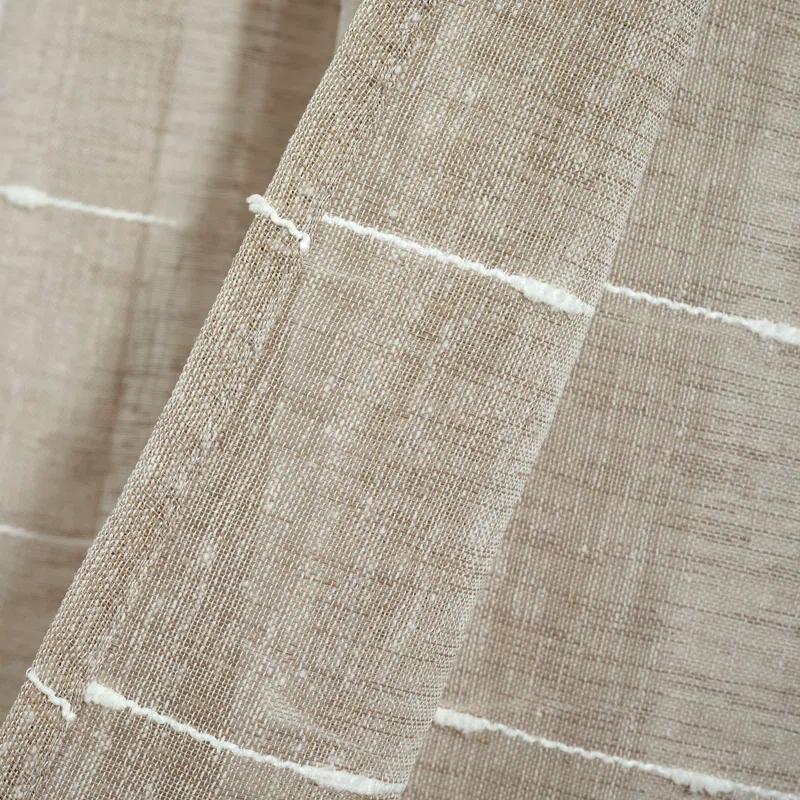 Farmhouse Textured Sheer Polyester Sheer Curtain Pair (Set of 2)