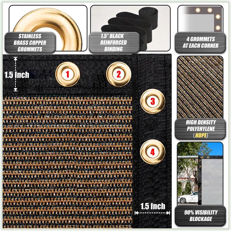 ColourTree Colour Tree Privacy Screen & Windscreen Fabric Cover – Durable Outdoor Fence Protection, UV-Resistant, Easy Installation