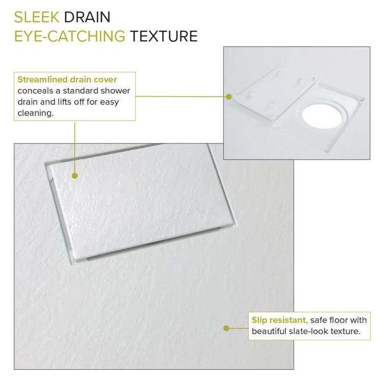 Transolid 36'' W 36'' D Square Single Shower Base FLU3636C-31
