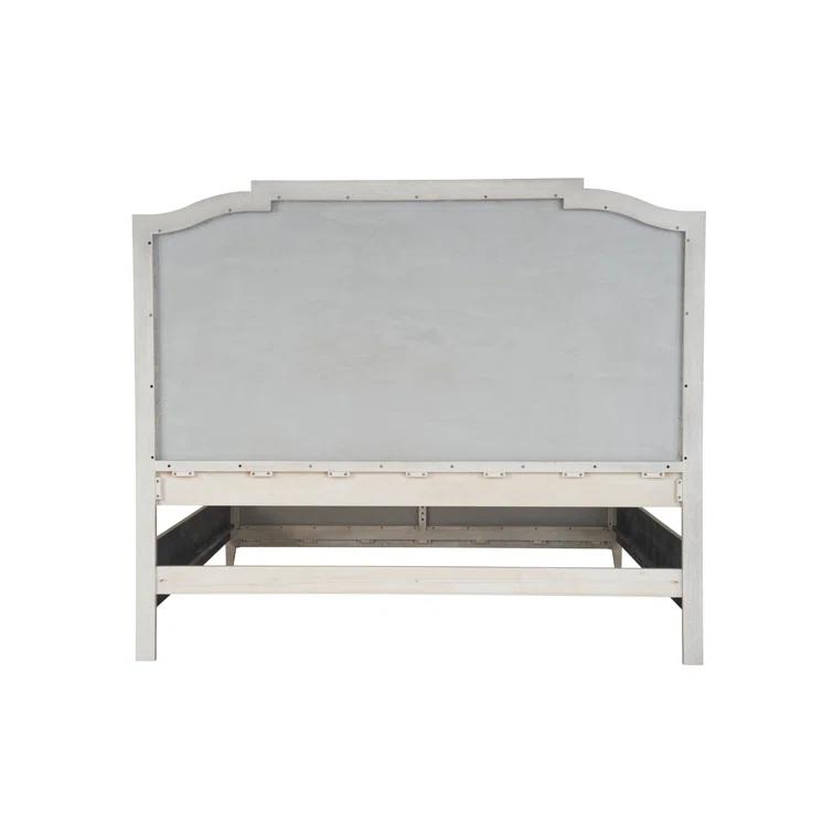 King Upholstered Bed with Soft Matte Black Hardware