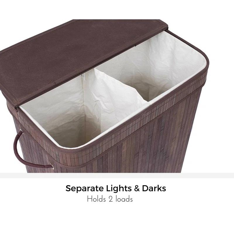 BirdRock Home Bamboo Laundry Sorter with Handles